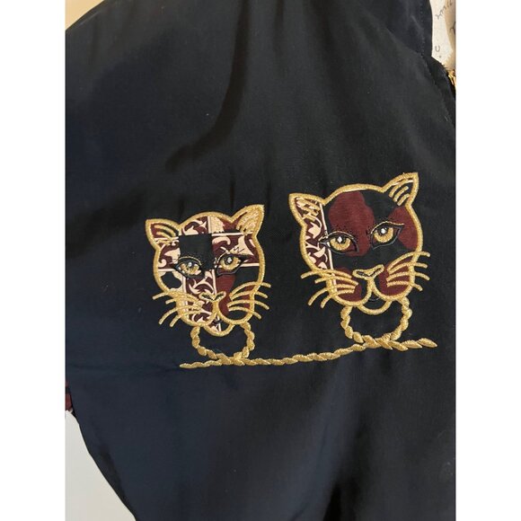Vintage Delta Burke Embroidery Leopard Cat Cheetah Track Jacket Print XL/XXL - Picture 2 of 10